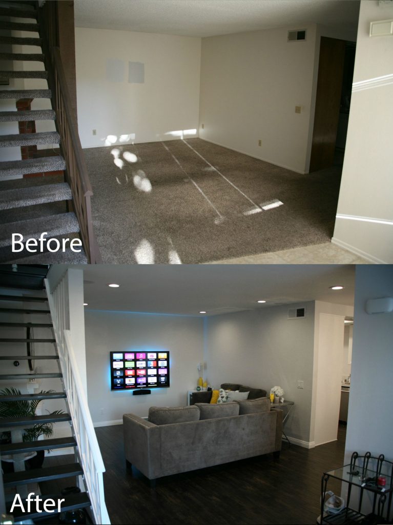 living room before/after