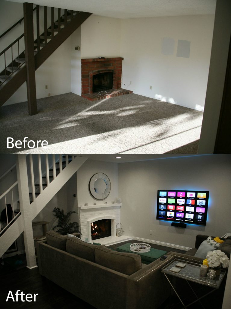 fireplace before/after